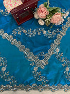Blue Silk Heavy Work Saree