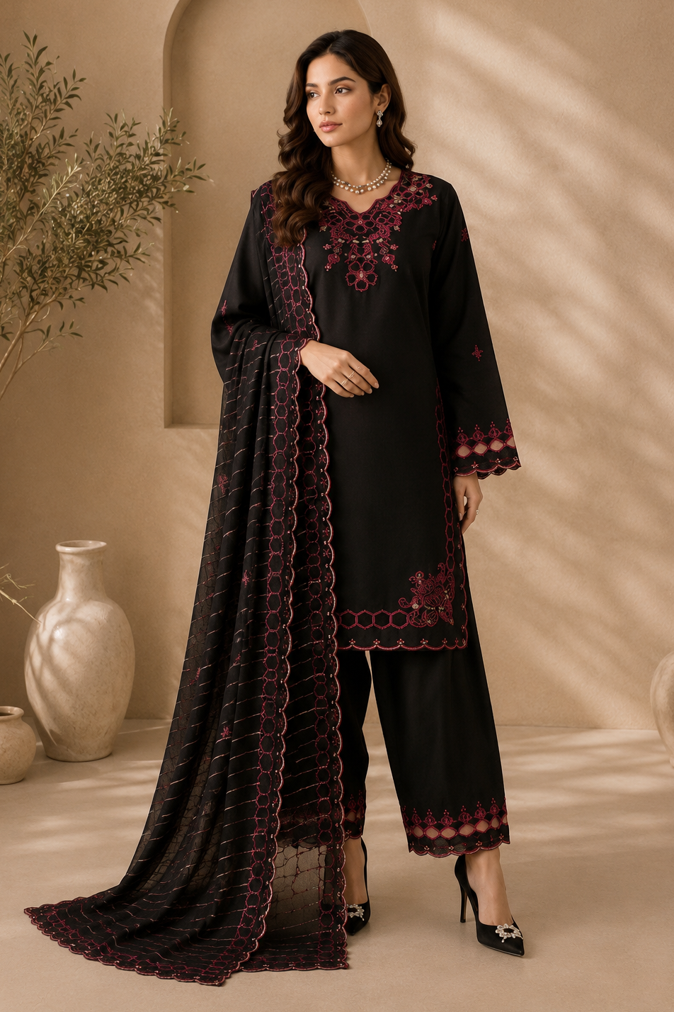 Farshi Embroidered Suit Set