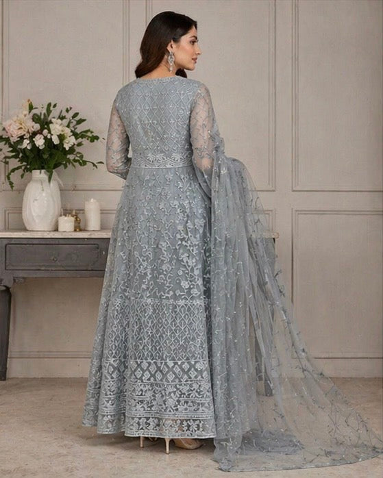 Anarkali-Style Embroidered Dress
