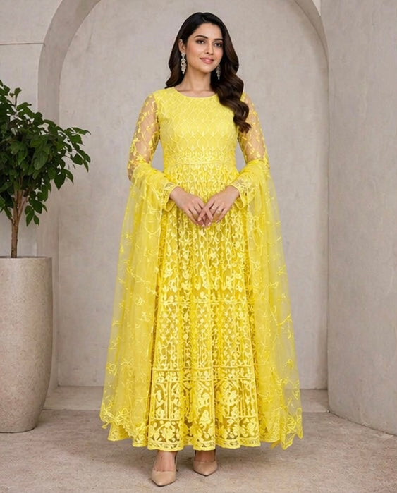 Anarkali-Style Embroidered Dress