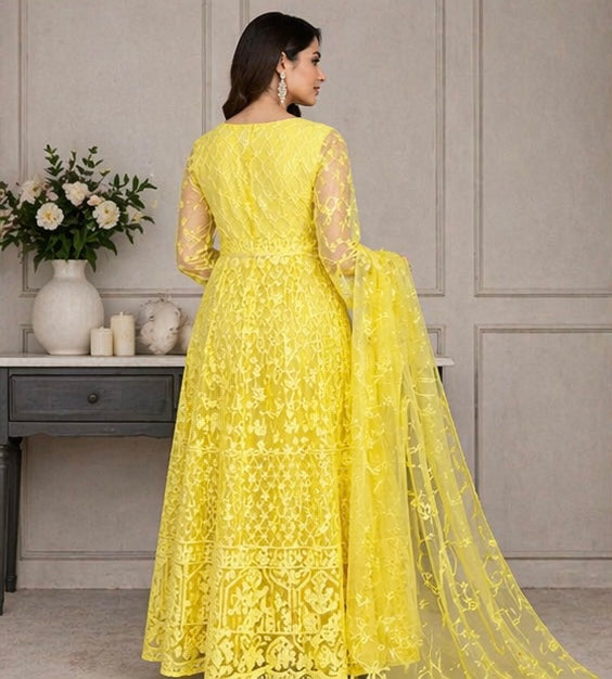 Anarkali-Style Embroidered Dress