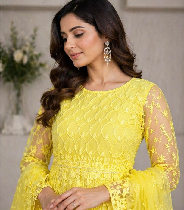 Anarkali-Style Embroidered Dress