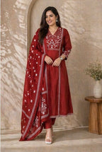 Mull Cotton Embroidered Kurta