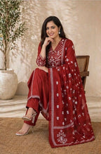 Mull Cotton Embroidered Kurta