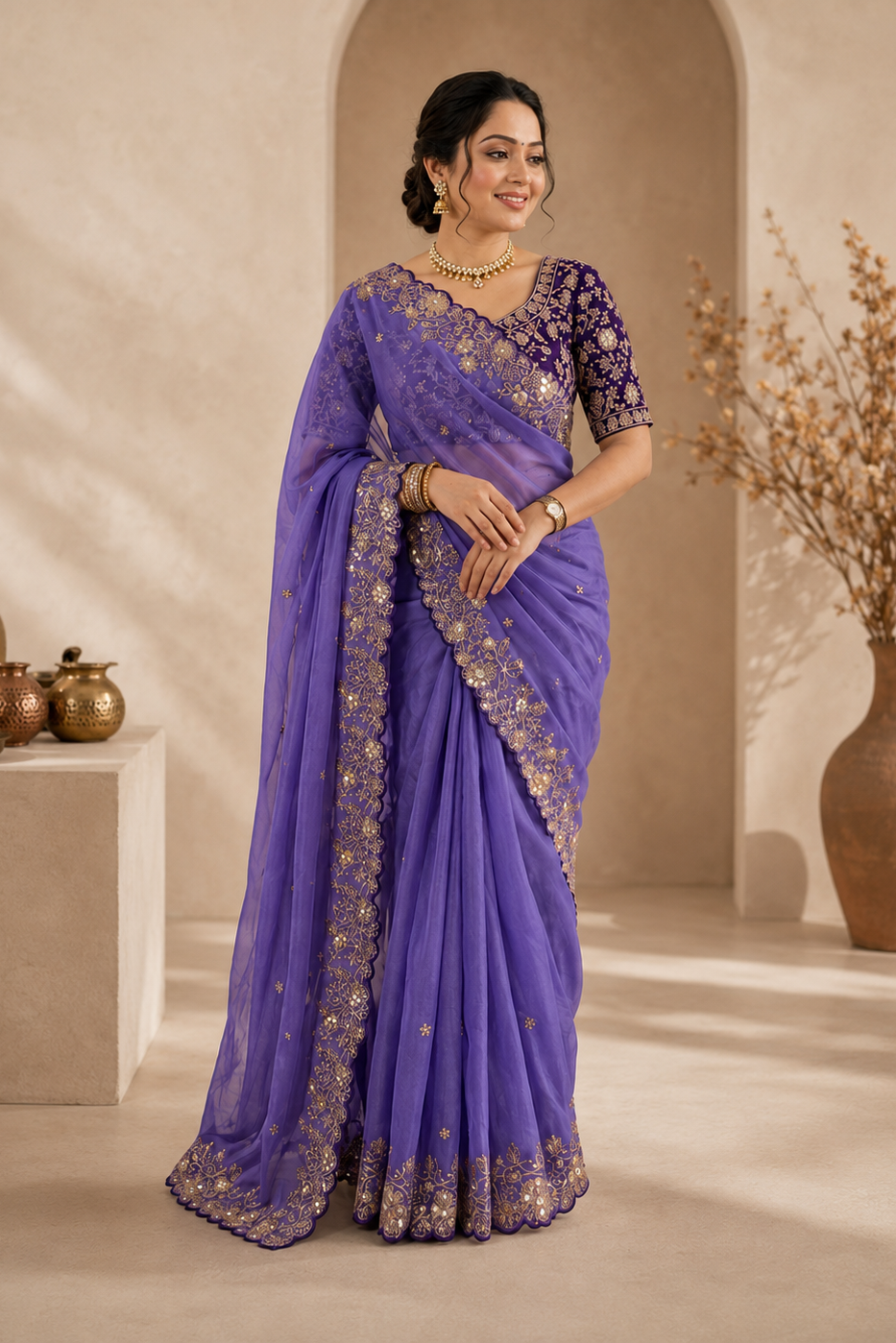Pure Star Georgette Sequence Work Saree