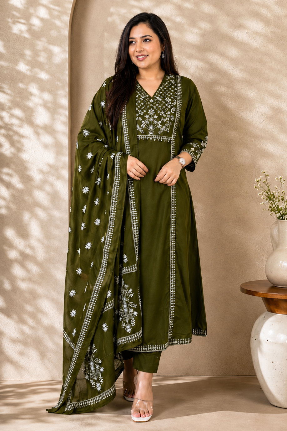 Mull Cotton Embroidered Kurta