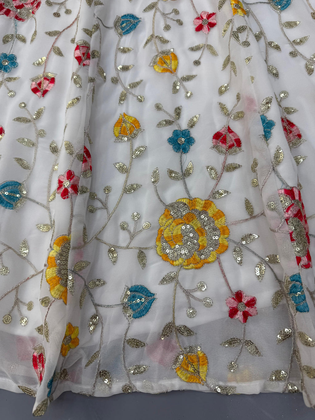Flora Design White Anarkali Set