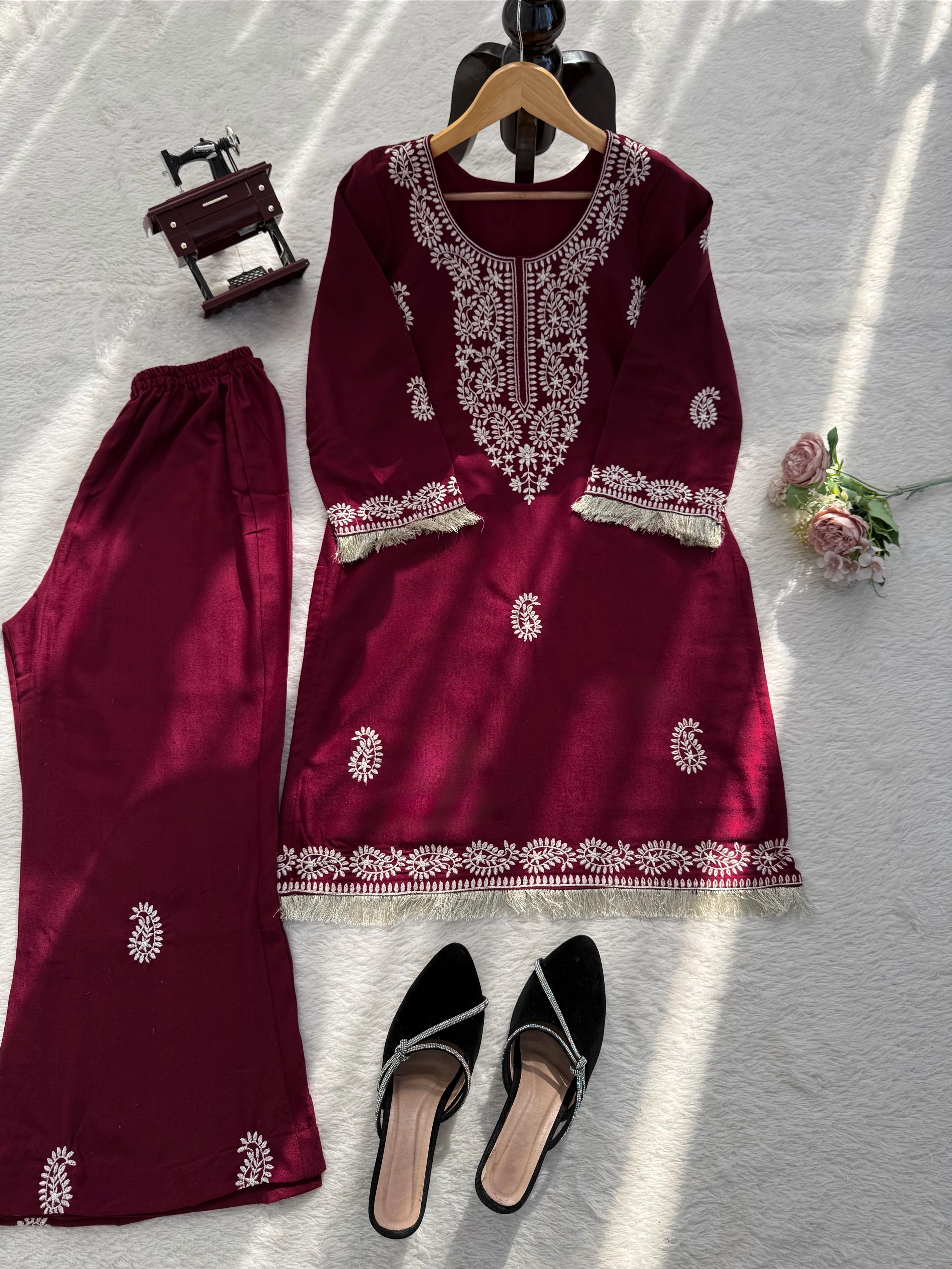 Bell Bottom & Threadwork Suit Set