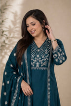 Mull Cotton Embroidered Kurta