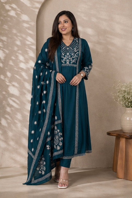 Mull Cotton Embroidered Kurta
