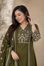 Mull Cotton Embroidered Kurta