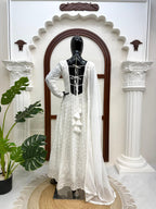 White Georgette Anarkali Set