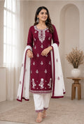 Super-breathable Embroidered Cotton Kurta