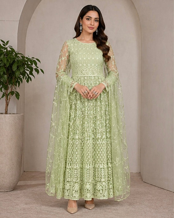 Anarkali-Style Embroidered Dress