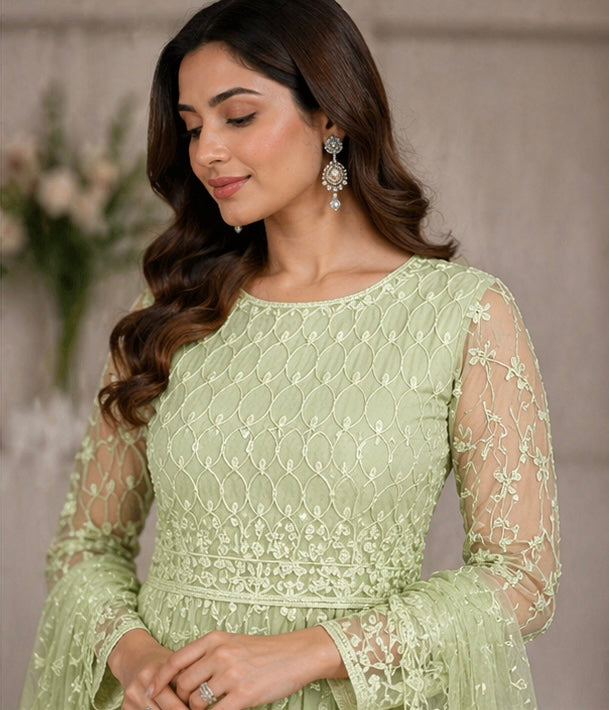 Anarkali-Style Embroidered Dress