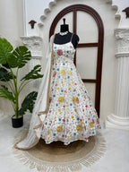Flora Design White Anarkali Set