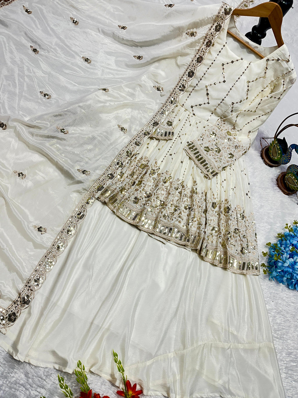 Effortless Party Wear Embroidered Top & Lehenga