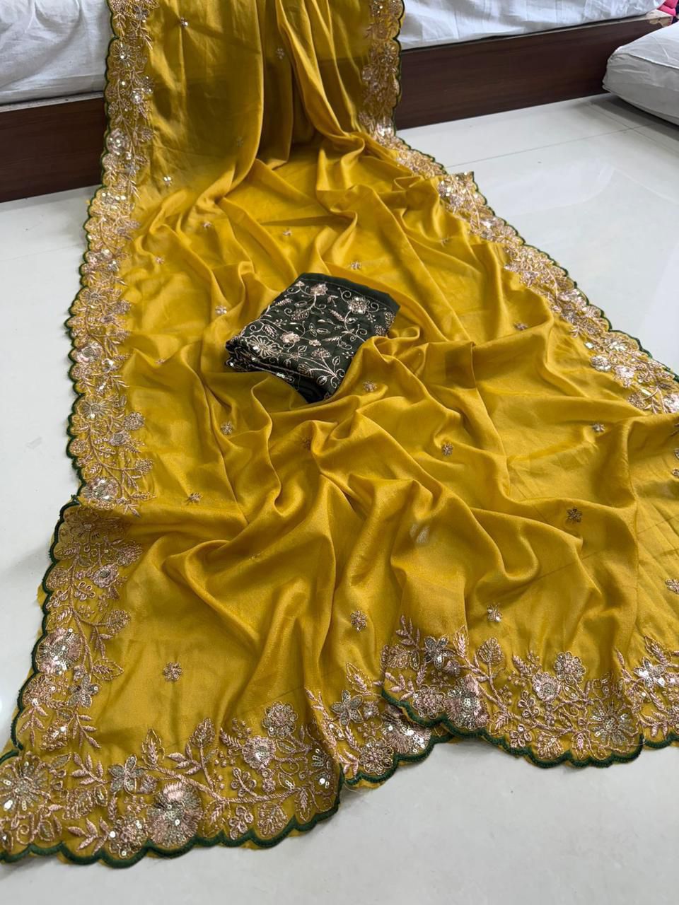 Pure Star Georgette Sequence Work Saree