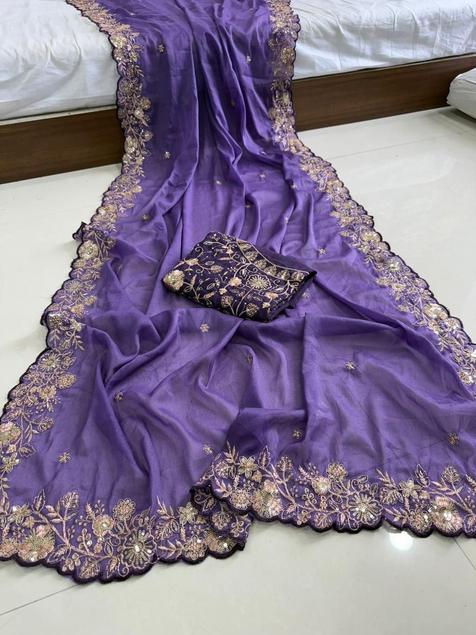 Pure Star Georgette Sequence Work Saree