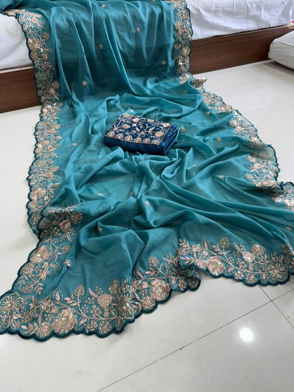 Pure Star Georgette Sequence Work Saree