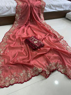Pure Star Georgette Sequence Work Saree