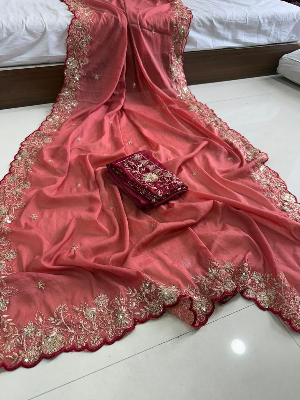 Pure Star Georgette Sequence Work Saree
