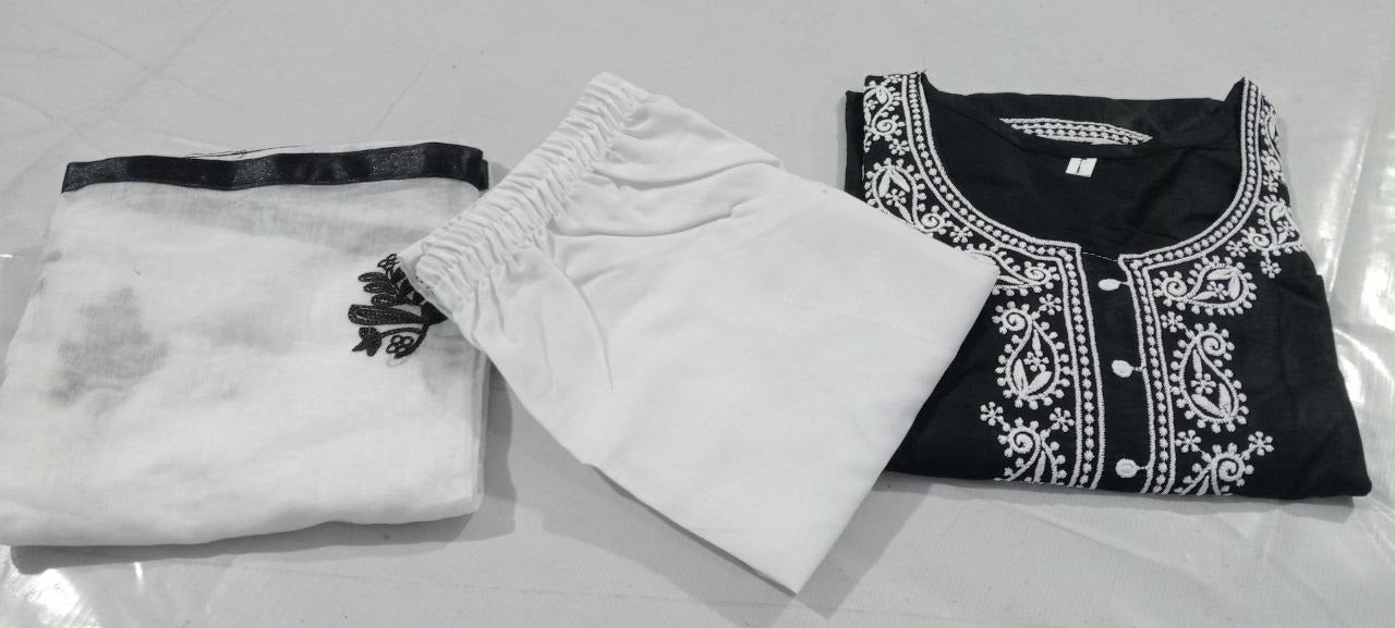 Super-breathable Embroidered Cotton Kurta