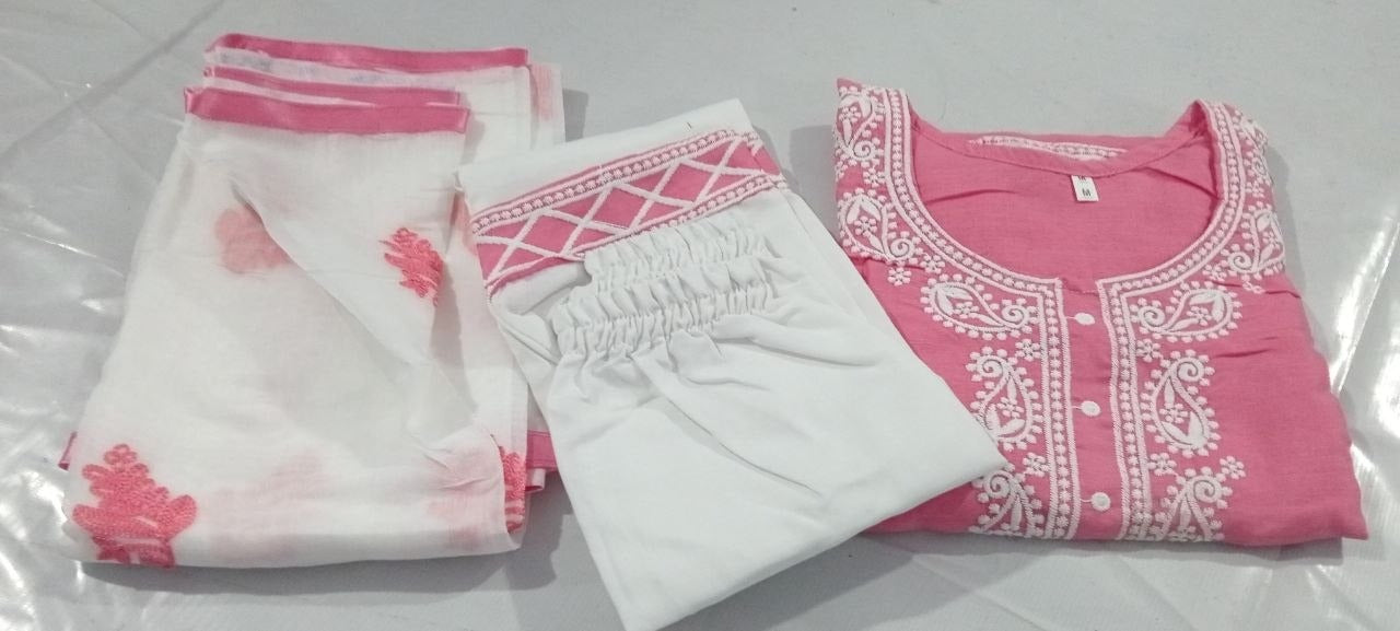 Super-breathable Embroidered Cotton Kurta