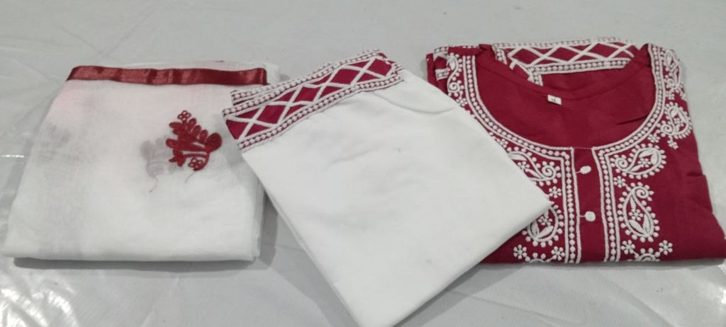 Super-breathable Embroidered Cotton Kurta