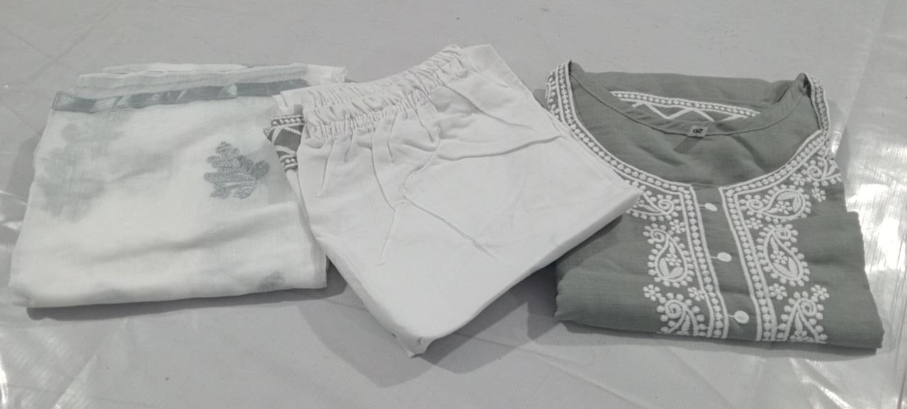 Super-breathable Embroidered Cotton Kurta