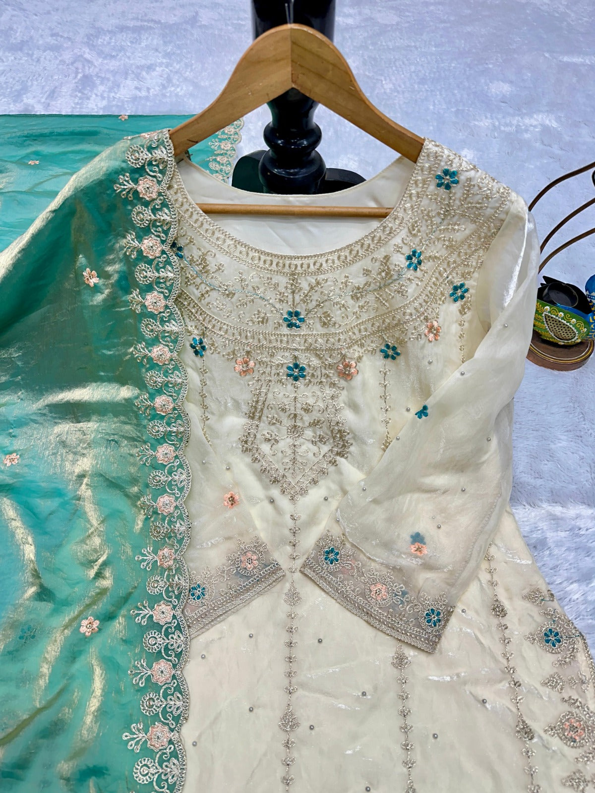Women's Embroidered Silk Kurta Set