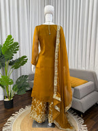 Mustard Yellow Silk Suit Set