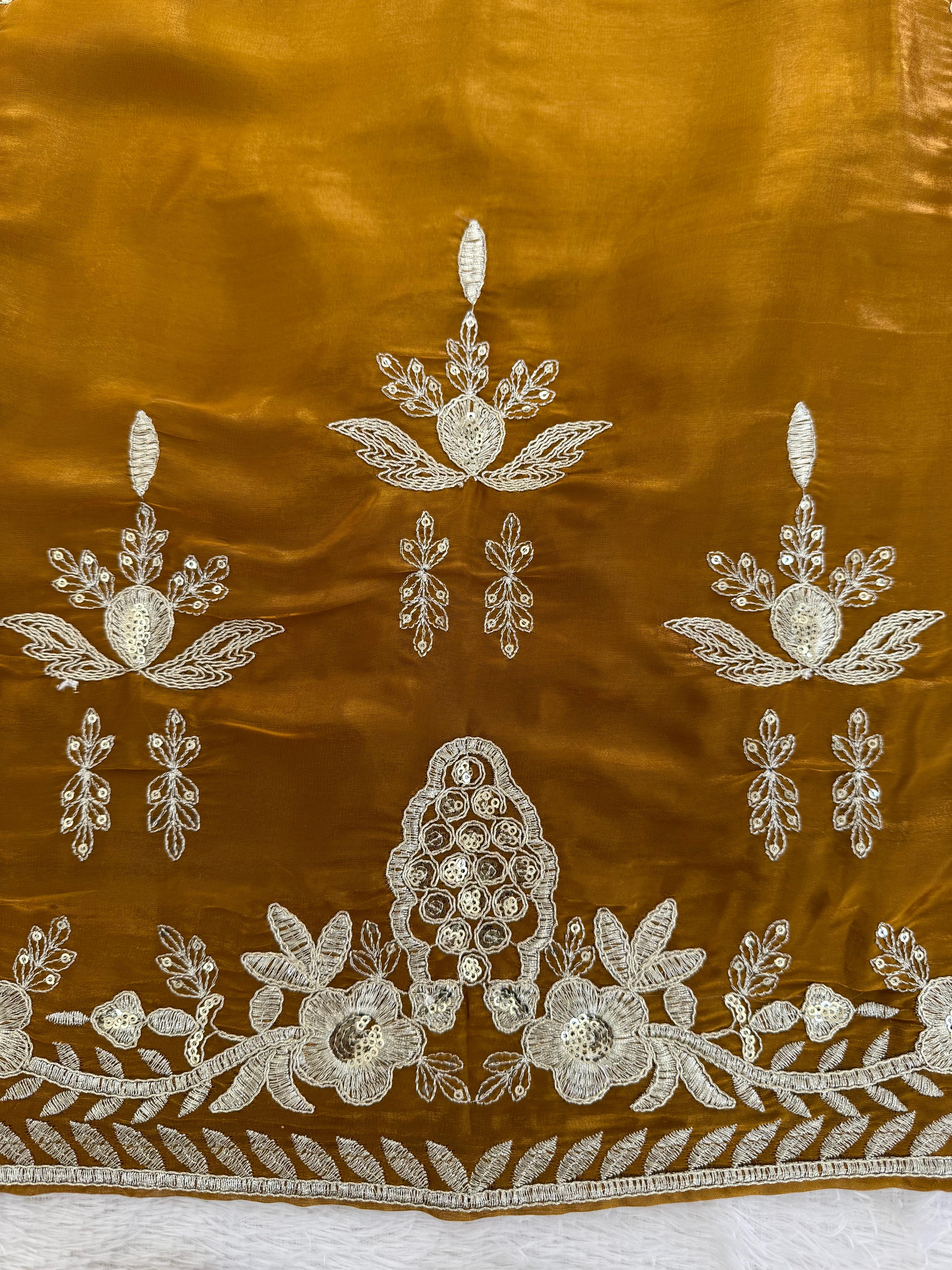 Mustard Yellow Silk Suit Set