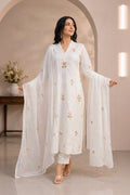 Super-breathable Slub Cotton Embroidered Kurta