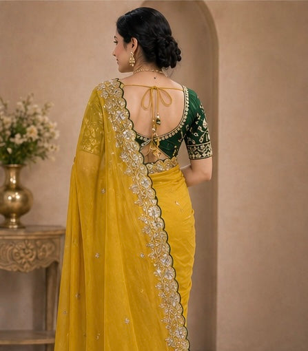 Pure Star Georgette Sequence Work Saree