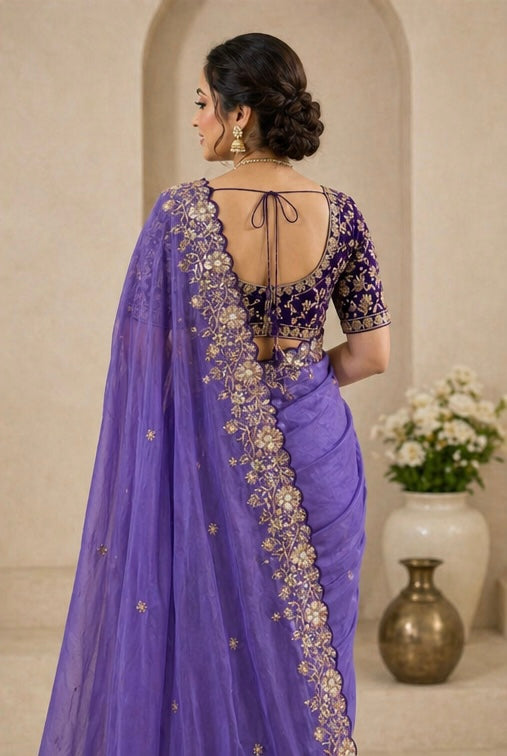 Pure Star Georgette Sequence Work Saree