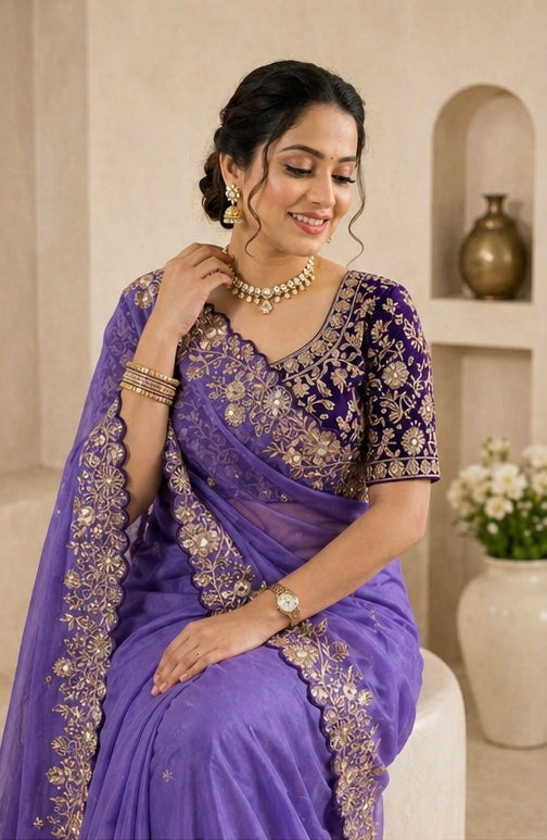 Pure Star Georgette Sequence Work Saree