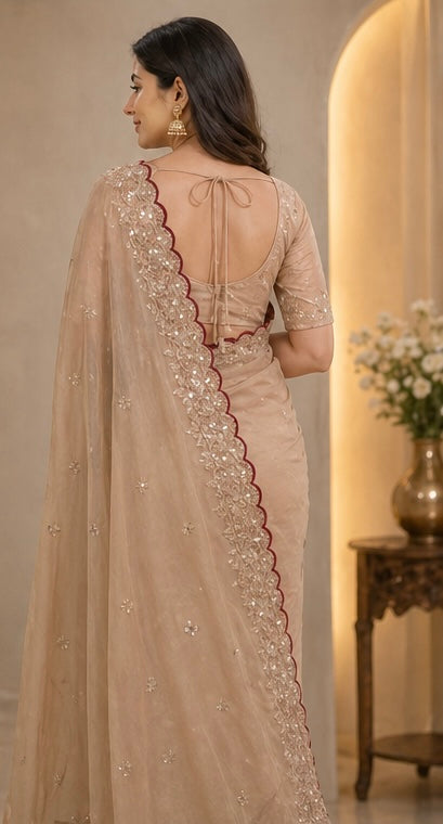 Pure Star Georgette Sequence Work Saree