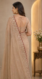 Pure Star Georgette Sequence Work Saree